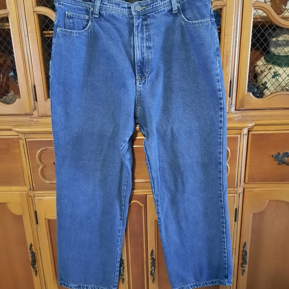 Sandy River Cotton Flannel Lined Warm Denim Blue Bootcut Jeans Women 16R